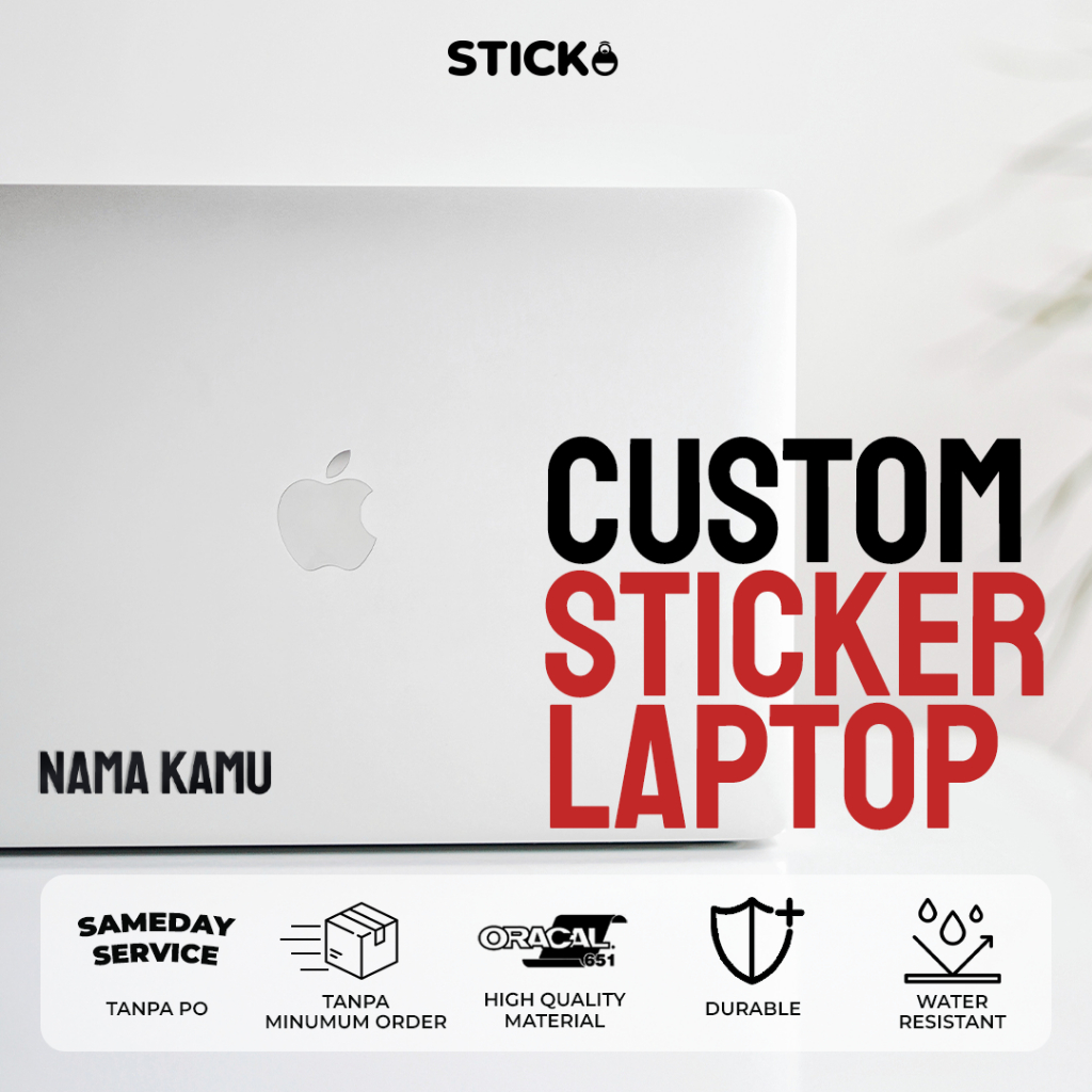 

Cutting Sticker Laptop Decal Stiker Custom Nama Kata Tulisan Desain Bebas Satuan Tanpa PO Oracal
