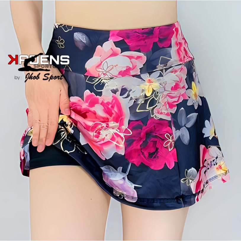 KADENS Sport Mini Skirt/Rok Mini Olahraga Wanita/Rok Celana/Rok Mini Motif/Tennis Mini Skirt/Sport S