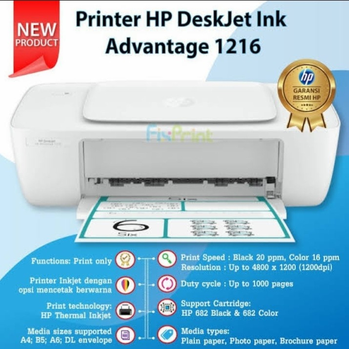PRINTER HP DESKJET INK ADVANTAGE 1216 / HP 1216