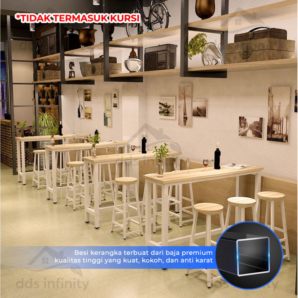 Meja Bar Minimalis Dapur Bambu Meja Makan Cafe Table