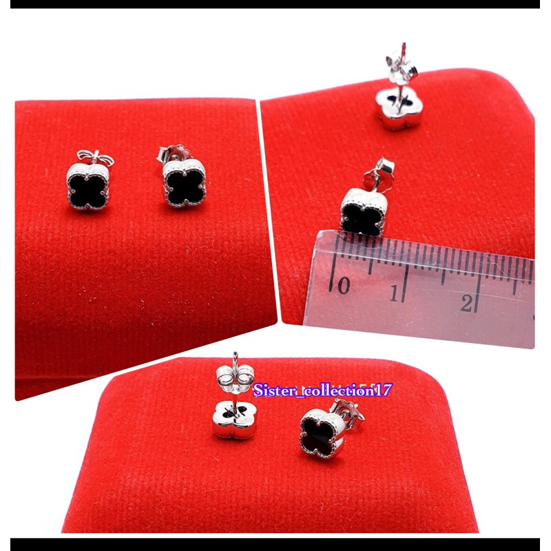 Giwang anting tusuk van cleef anting cewek perak 925 lapis emas putih giwang van cleef