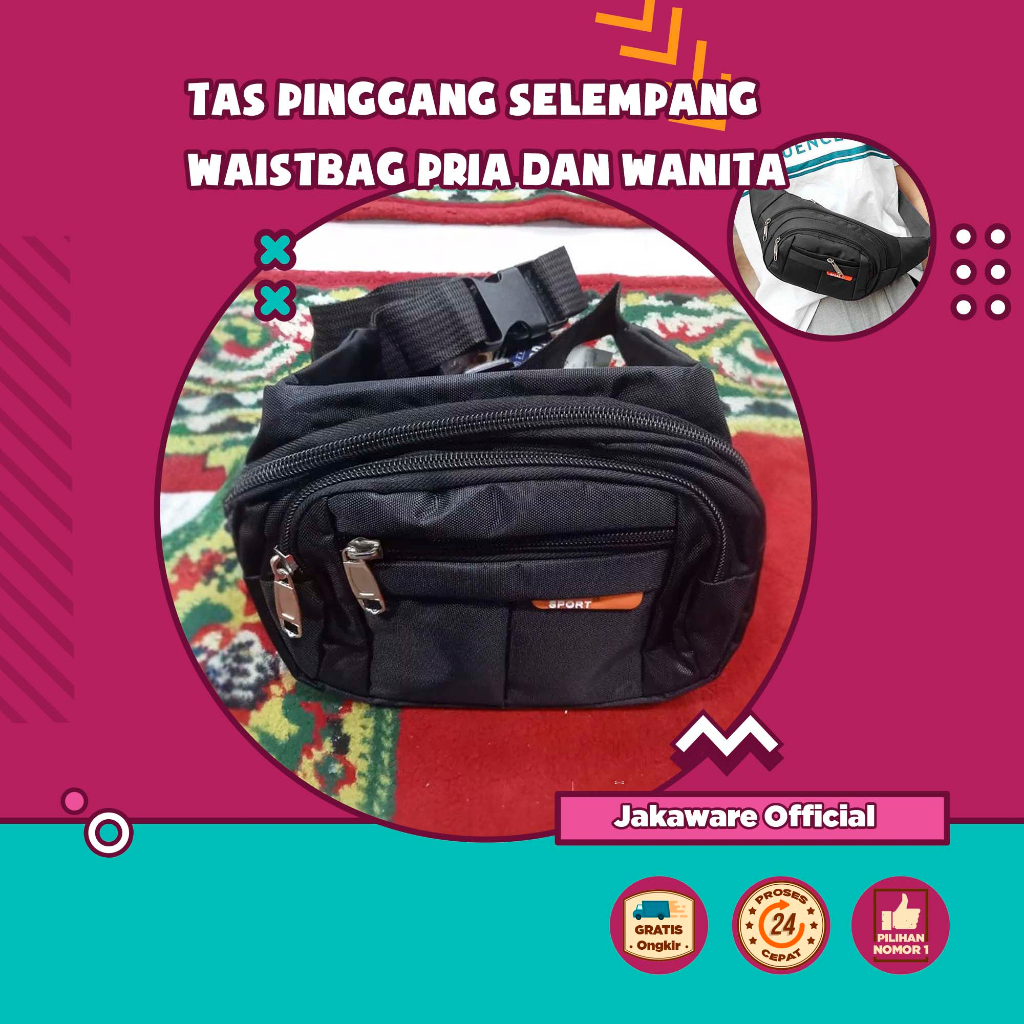 SPORT TAS PINGGANG SELEMPANG WAISTBAG PRIA DAN WANITA TEMPAT MENYIMPAN BARANG TOURING SLEMPANG MINI 