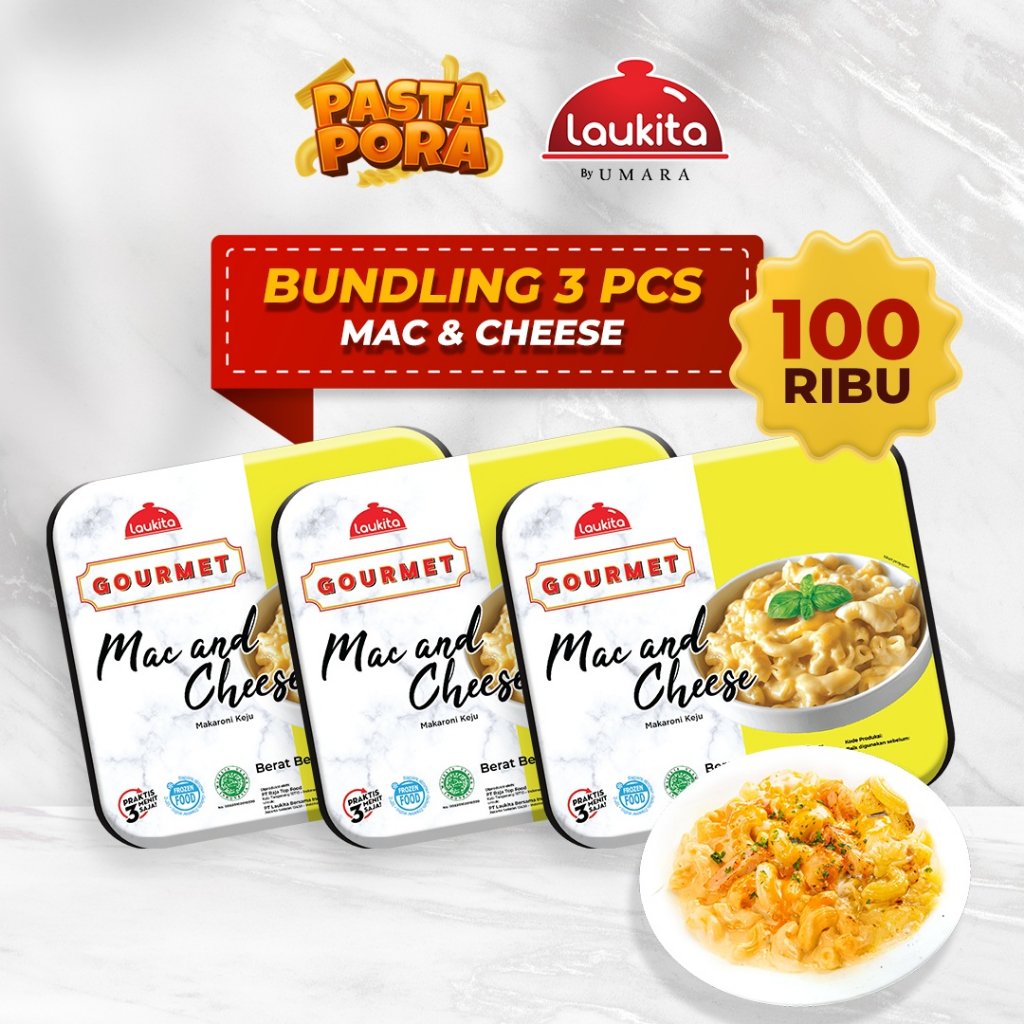 

Paket Laukita Gourmet Mac and Cheese Frozen Food Pasta - isi 3