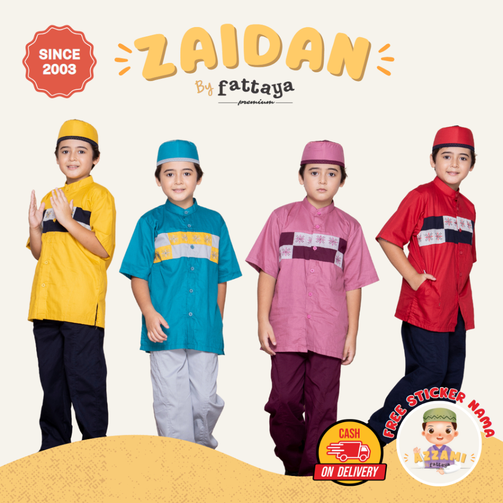 Fattaya Premium Koko Anak Zaidan - Baju Muslim Laki-laki Busana Putra Islami untuk Buah Hati Setelan