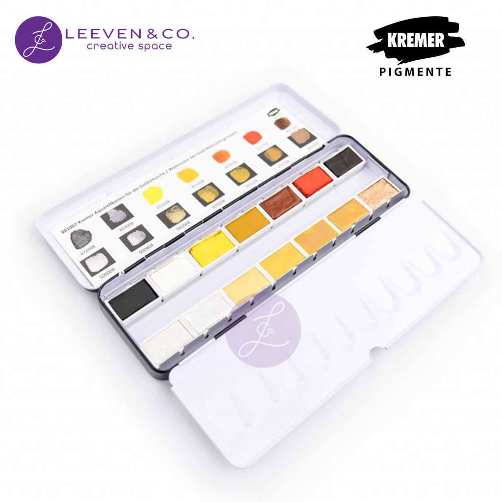 

KREMER WATERCOLOR SET GOLD RETOUCHING COLORS 14 FULL PANS 881007