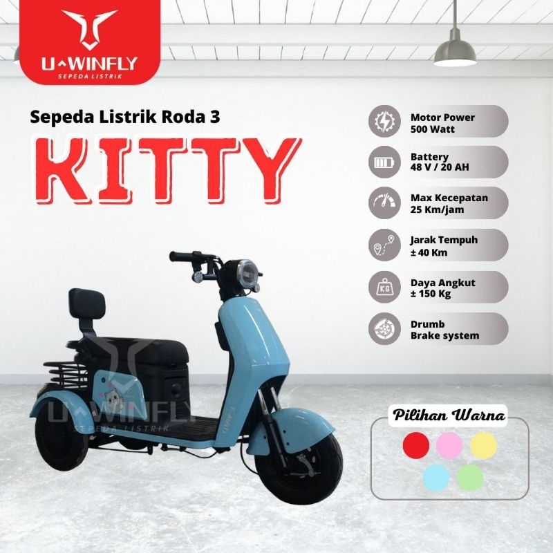 Sepeda Listrik Roda 3 Uwinfly Kitty