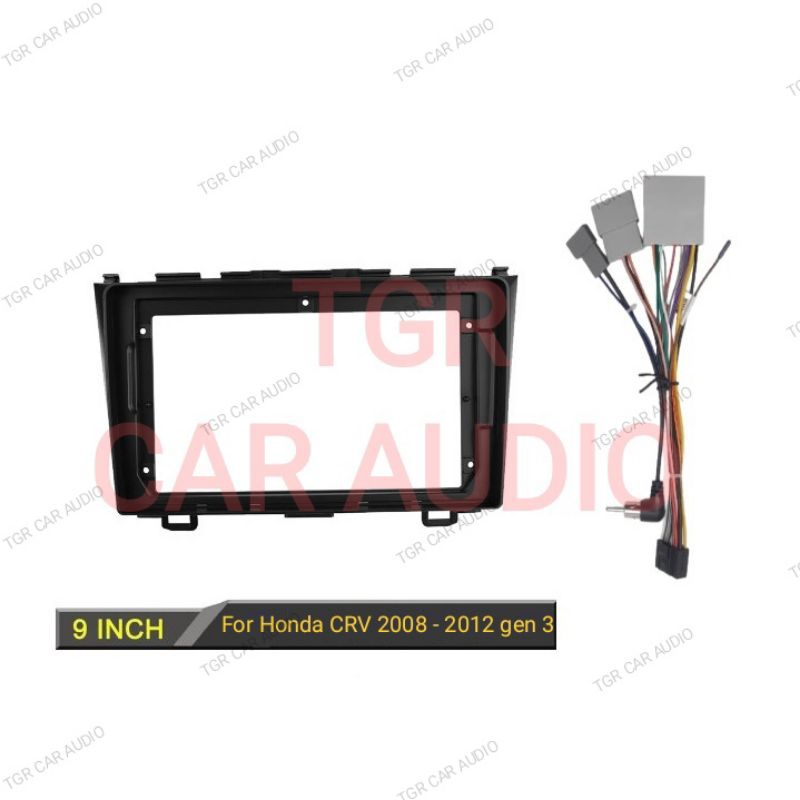 frame head unit android 9 inch honda crv gen 3 2008 - 2012