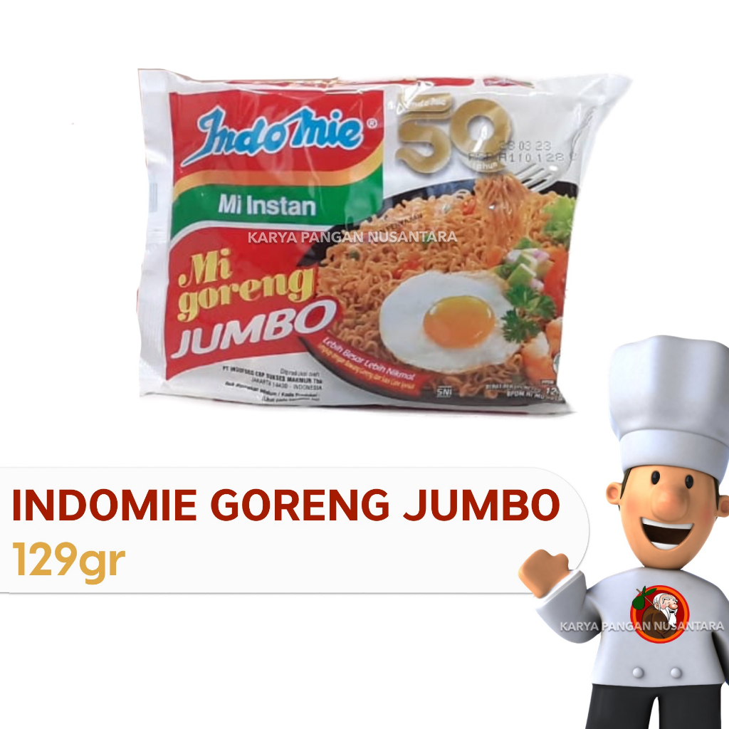 

INDOMIE GORENG JUMBO 129 GR MIE INSTANT INDOMIE MI GORENG INSTANT 129G PER PCS