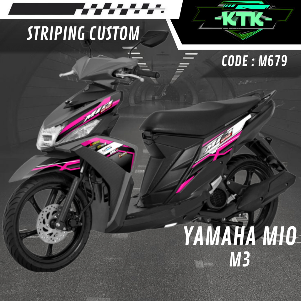 Sticker Stripinp Lis Variasi Aksesoris Stiker List Motor Yamaha Mio M3 M679 Tahun 2016 2017 2018 201
