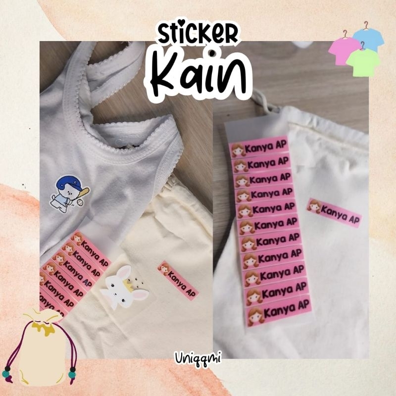 

(ISI 200PCS+ BISA 2 NAMA) STIKER BAJU/ STIKER KAIN