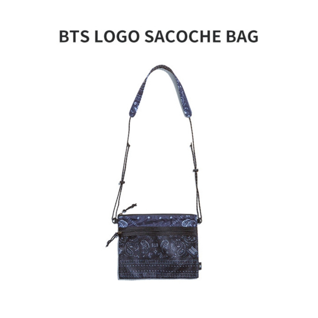 Sacoche Bag BTS Logo Merch Pop Up Store Tas Selempang Samping Logo BTS Official Merchandise