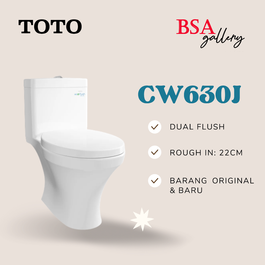 KLOSET DUDUK TOTO CW630J / KLOSET TOTO MONOBLOK ORIGINAL CW 630 J