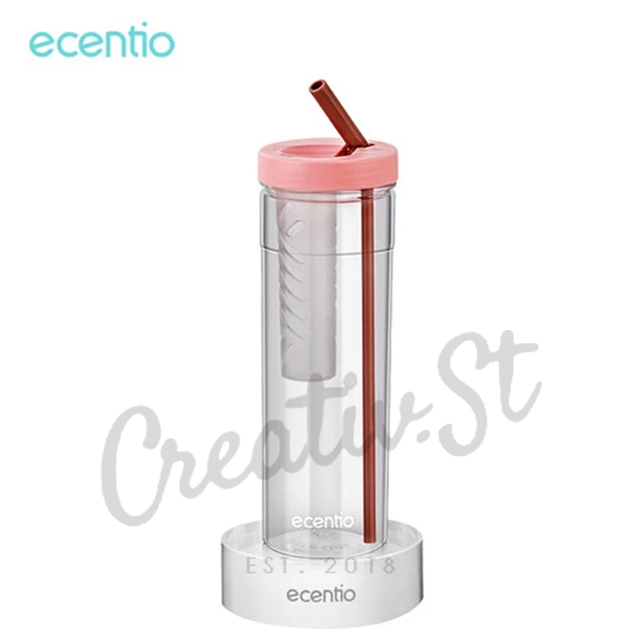 Botol Minum Sedotan Transparan Tumbler Infused Ecentio