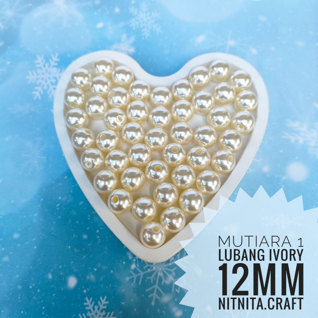 20pcs / lot Mutiara 1 Lubang Ivory Dia 12mm