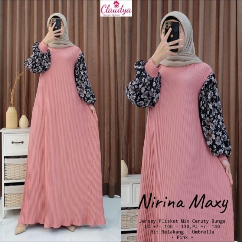 Baju Gamis Wanita Maxi Maxy Dres Dress Nirina Super Jumbo Kayla