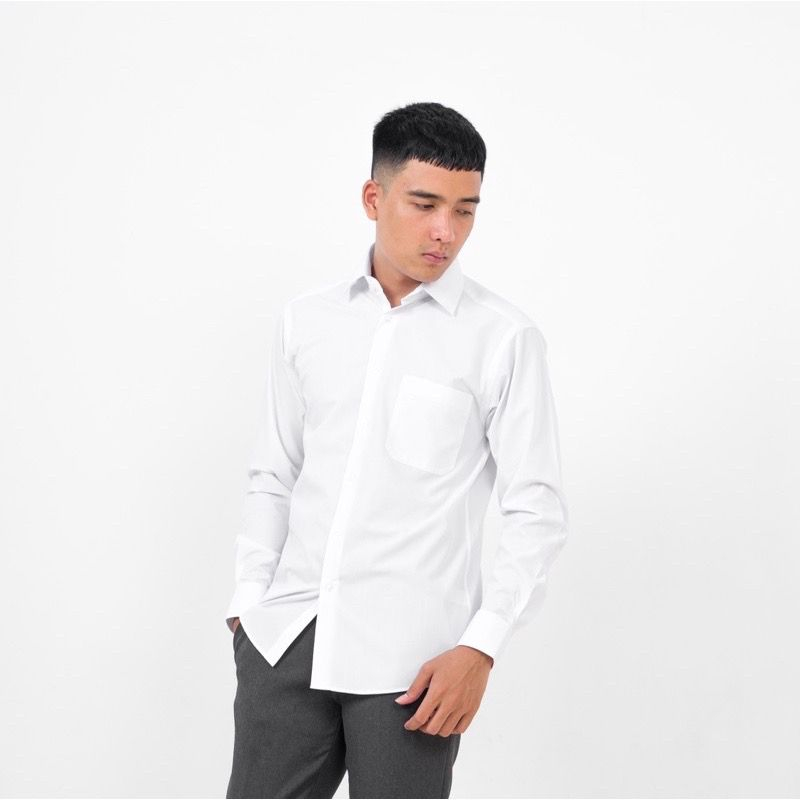 Kemeja Putih Lengan Panjang Pria | Kemeja Kantor Lengan Panjang Pria | Kemeja Putih Polos | Kemeja K