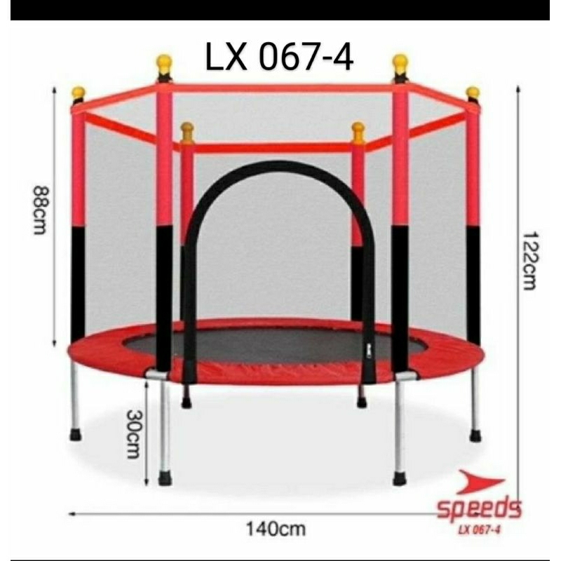Trampolin LX 067-4 mainan anak dewasa trampolin model jaring