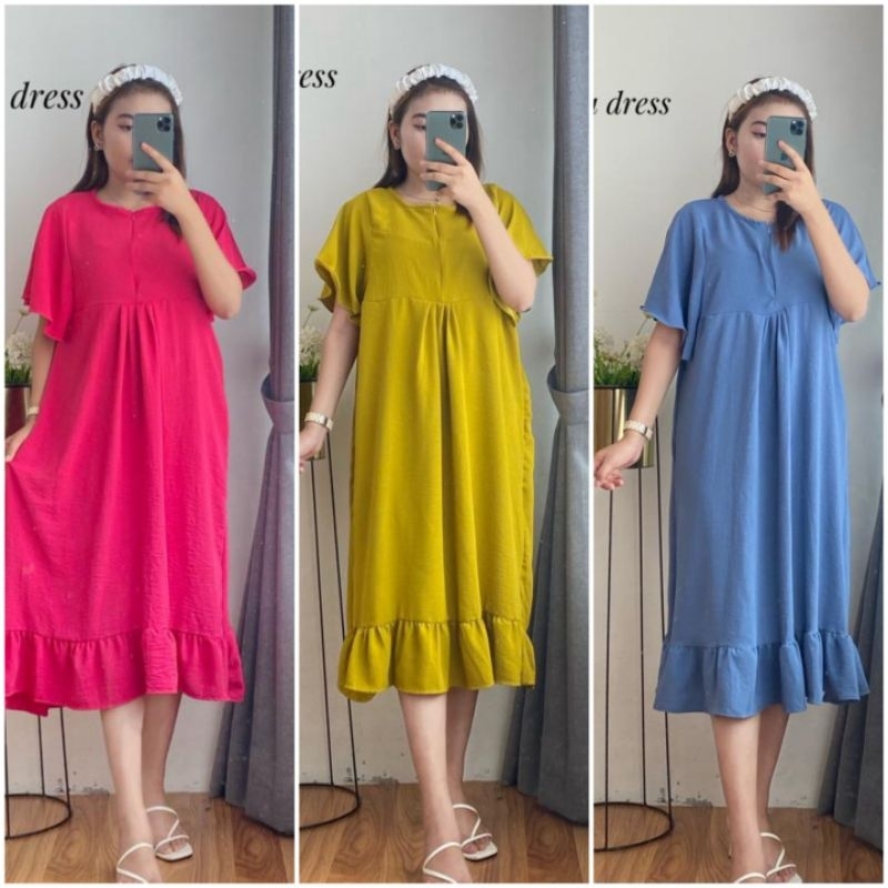 BISA COD GALERIAZKIYA KEMALA DRESS/ DRESS PENDEK RUFFLE/ DRESS CRINGKLE AIRFLOW/DRESS CRINCKLE POLOS