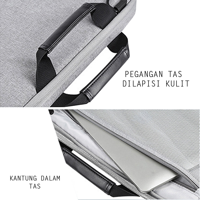 Tas Laptop 14/15/16 Inci Jinjing dan Selempang Universal Banyak Ruang dan Sekat Haweel