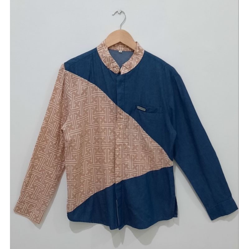 Kemeja Koko Biru Denim