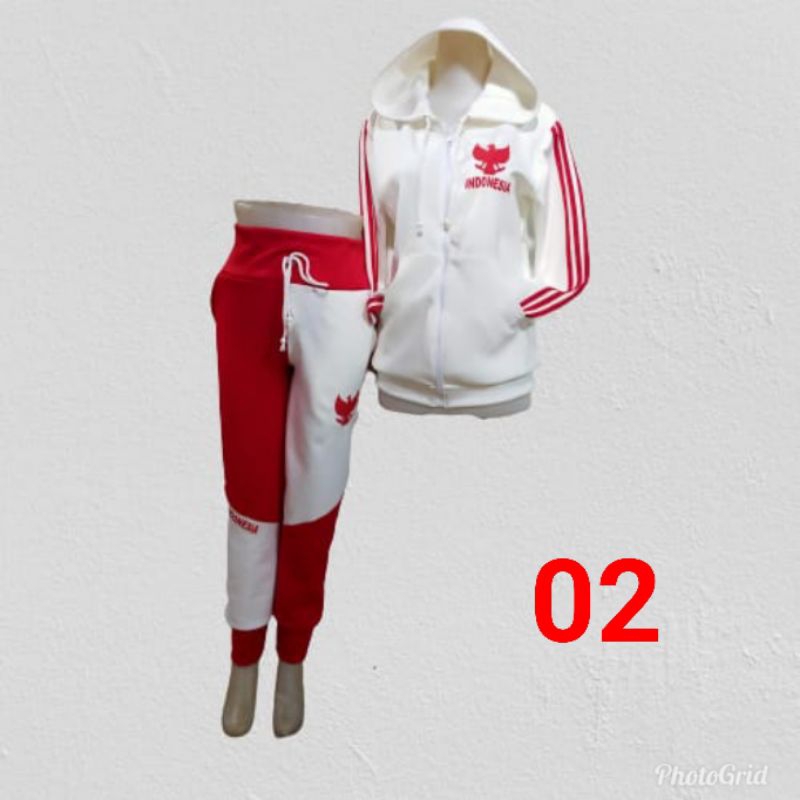 BAJU MERAH PUTIH/Baju senam wanita/baju olahraga wanita/BAJU SENAM MERAH PUTIH