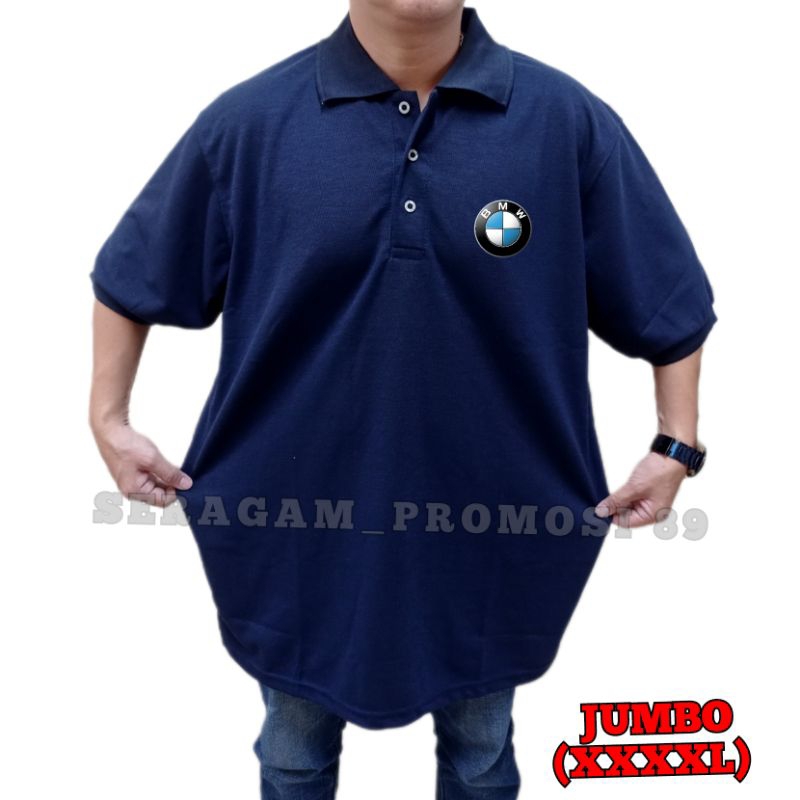 Atasan Kaos Kerah Pria Motif BMW Ukuran JUMBO / Baju Kaos Kerah XXXXL / kaos Poloshirt Big size Unis