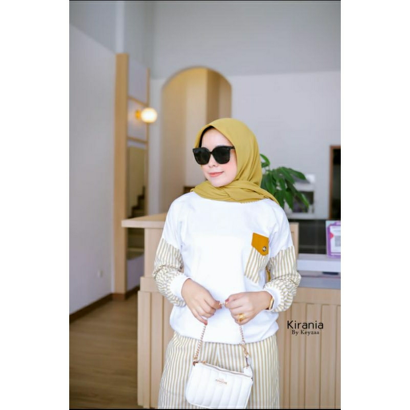 Kirania  set By Keyzaa ,Setelan wanita kekinian By keyzaa