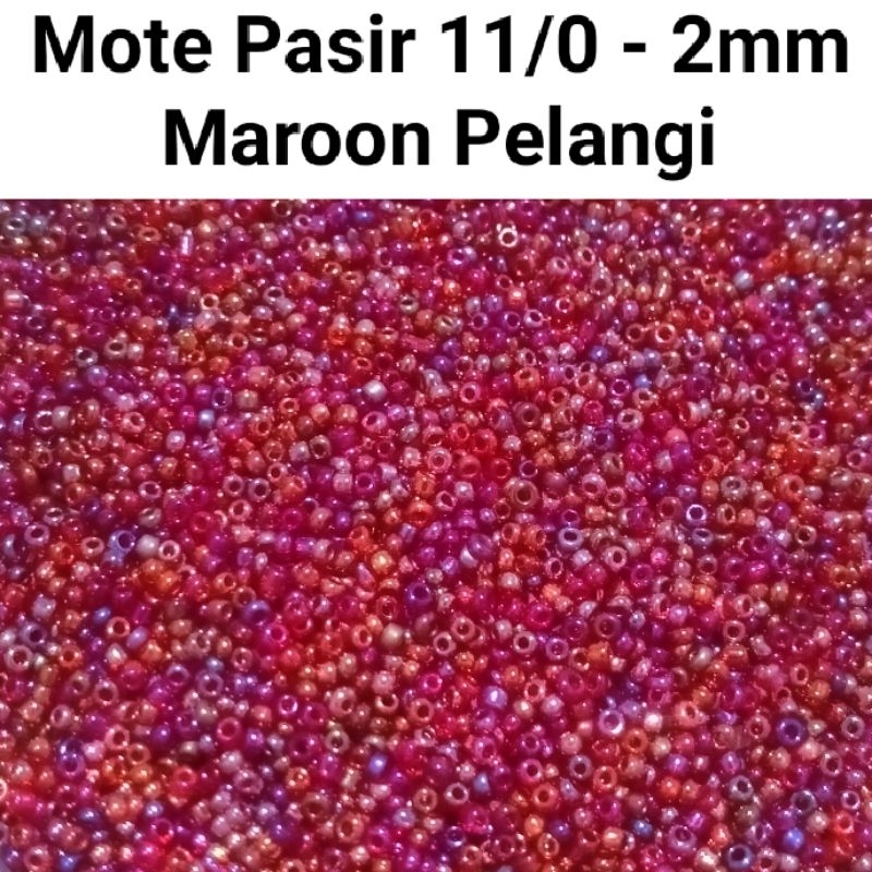 Manik Mote  Payet Pasir 10 gram Merah Maroon Pelangi
