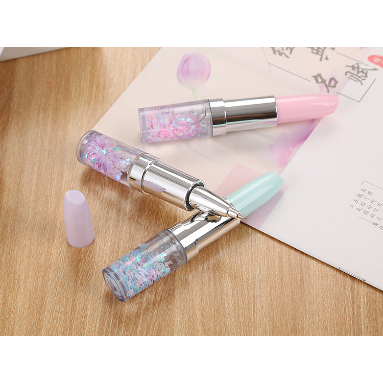 Pulpen gel lipstik glitter gel pen imut pena bolpoin ballpoint bulpen bolpen