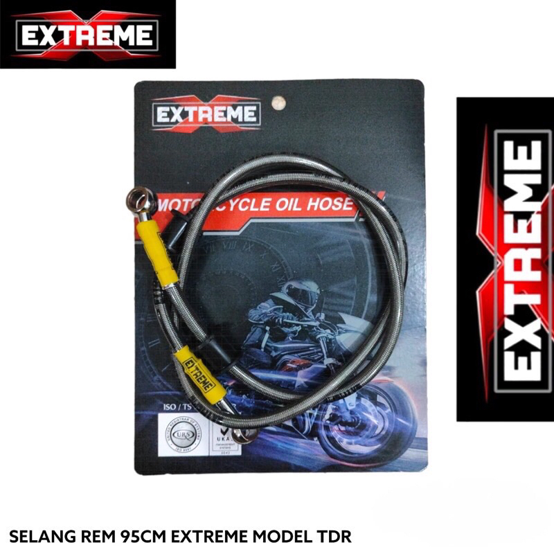 SELANG REM EXTREME DEPAN BELAKANG SELANG REM CAKRAM 65CM 95CM AKAI UNIVERSAL BLACK CARBON 65 CM 95 CM