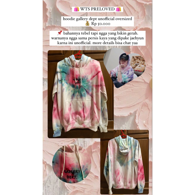 PRELOVED HOODIE SWEATER OVERSIZE MEREK GALLERY DEPT UNOFF JAEHYUN NCT 127