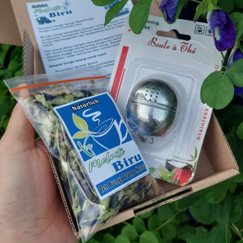 

Teh Bunga Telang Melati Biru dan Alat Celup Teh