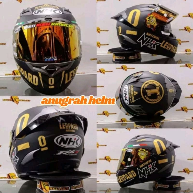 HELM NHK RX9 MODIF PAKET GANTENG REDBULL HELM FULLFACE SOLID BLACK MAT/ BLACK DOFF