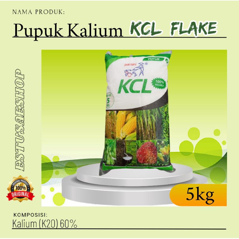 Pupuk KCL FLAKE Pak Tani 5KG, Kalium (K2O) 60%