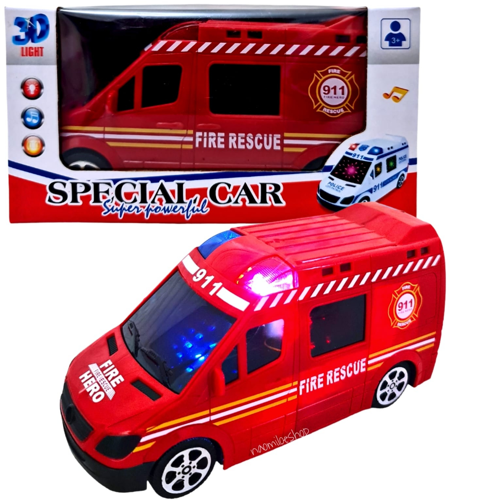 Fire HERO lampu mainan mobil pemadam kebakaran hero lampu 3d disco