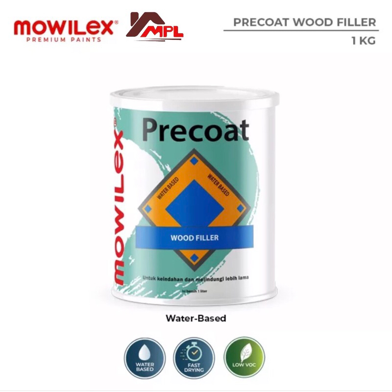 DEMPUL KAYU / DEMPUL CAMPURAN AIR / MOWILEX PRECOAT WOOD FILLER 1 KG