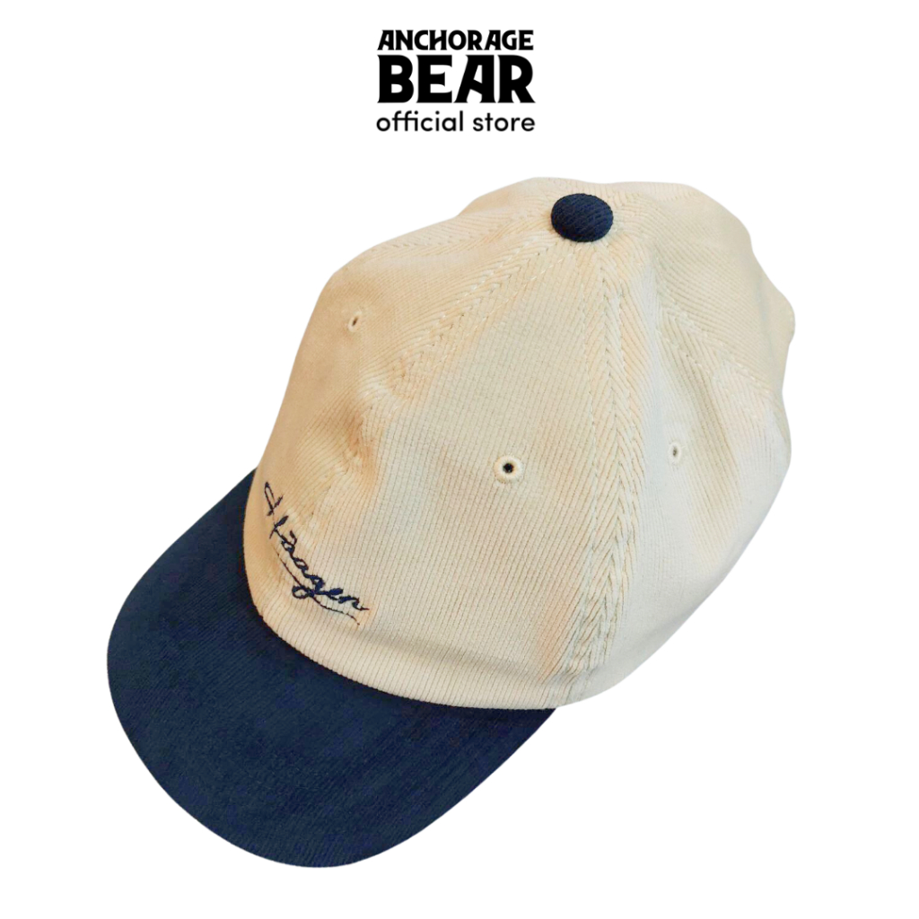 Anchorage Bear Polo Topi - Haagen Logo Corduroy Navy Beige