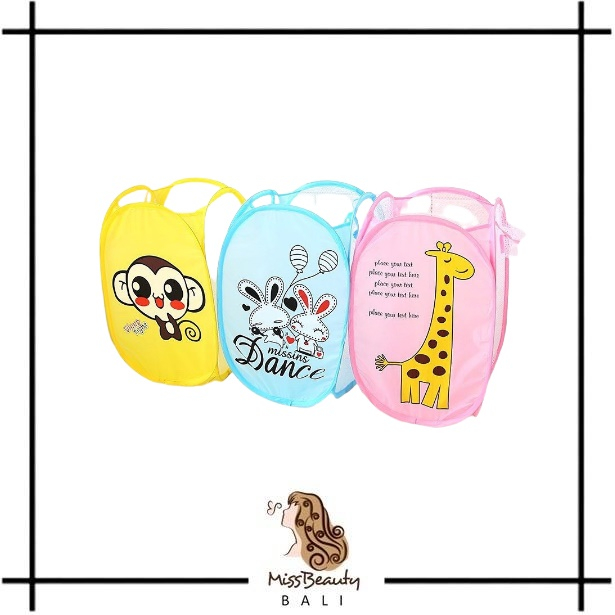 Keranjang Laundry / Keranjang Baju Kotor Lipat Motif Karakter / Laundry Basket / Keranjang Baju Lipa