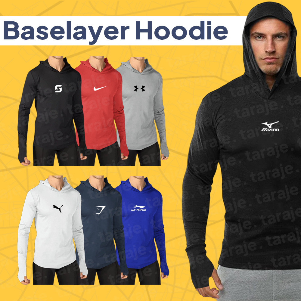 MANSET BASELAYER MANSET BADAN HOODIE LONG SLEEVE HOODIE BASELAYER HOODIE OLAHRAGA PRIA WANITA