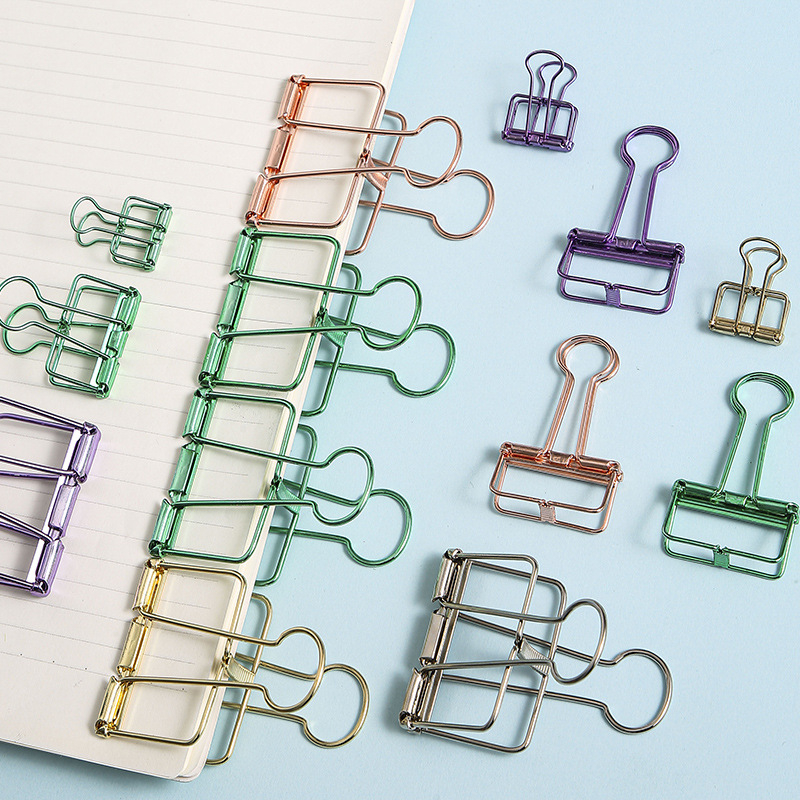 AS Paper Clip Besi Warna-Warni Klip Penjepit Buku Bahan Metal Penjepit Kertas Binder Clips Large Medium Small Office Study