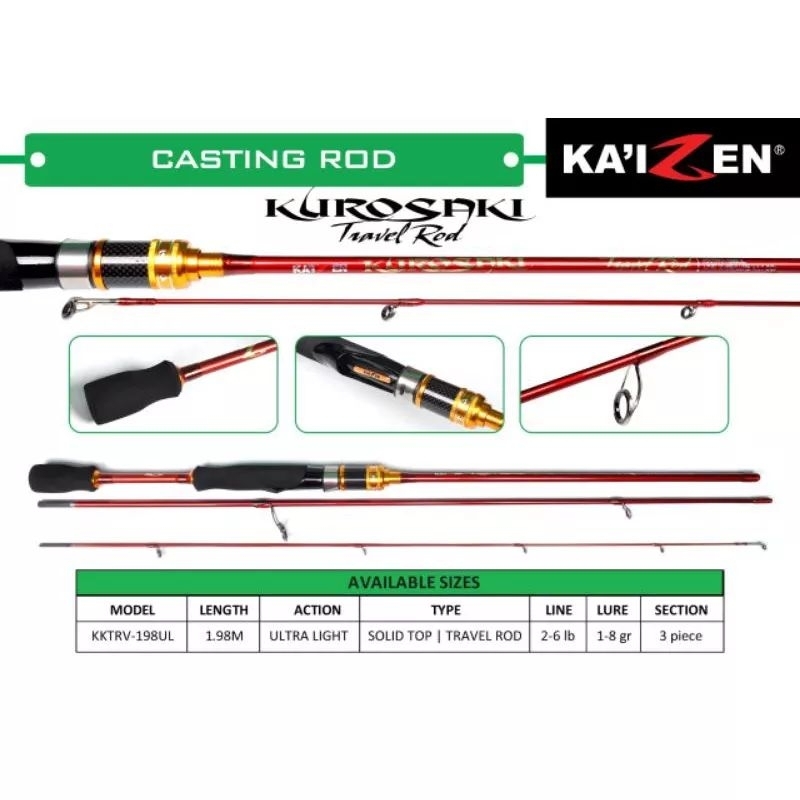 Joran Travel Rod Kaizen Kurosaki Spinning UL