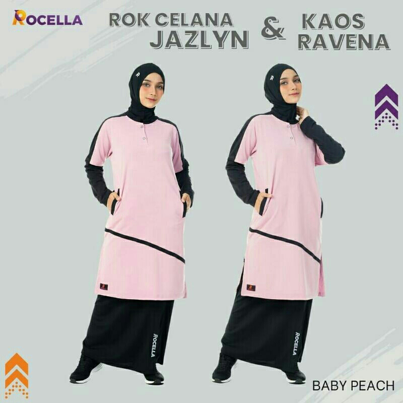 SET OLAHRAGA WANITA MUSLIM ROCELLA - ROK CELANA - KAOS RAVENA - KAOS OLAHRAGA - ROK CELANA OLAHRAGA 