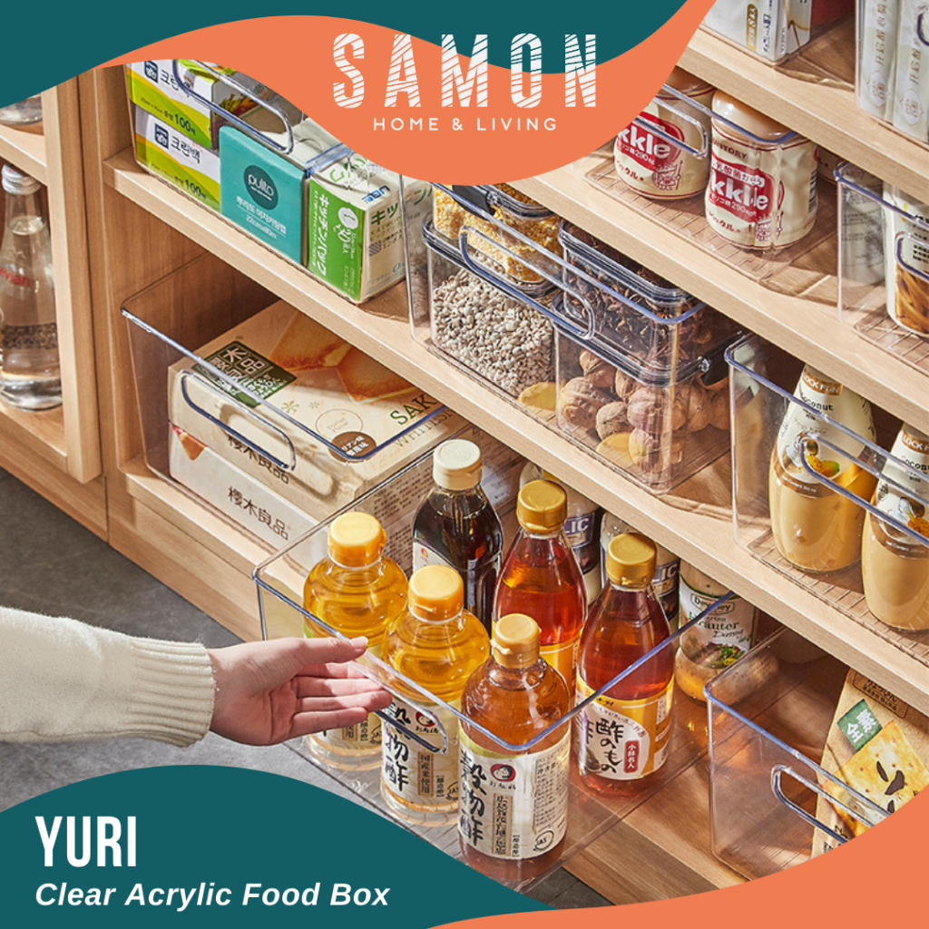SAMON - YURI Kotak Akrilik Skincare Box Organizer  Buku Aesthetic Wadah  Botol Kecap Minimalis
