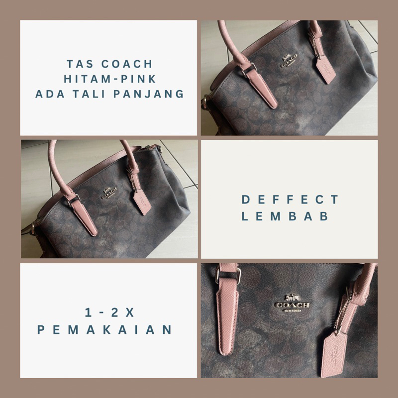 •Preloved• Handbag Coach (Hitam-Pink)