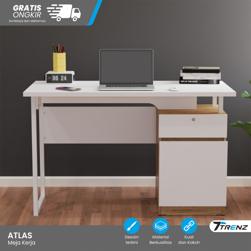 Trenz Furniture - Meja Kerja Besi Meja Kantor Termurah Meja Komputer pc Meja Tulis kaki Besi Atlas