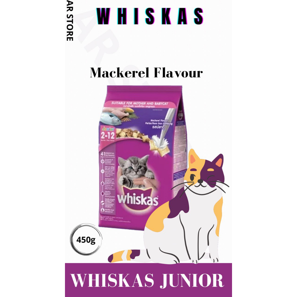 WHISKAS MAKANAN KUCING KERING JUNIOR 450 GRAM CAT FOOD