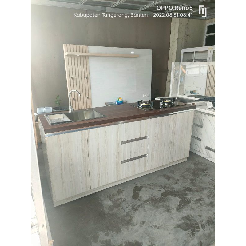 kitchen set bawah minimalis dapur + Kompor Tanam + sink wastafel / rak kompor dapur