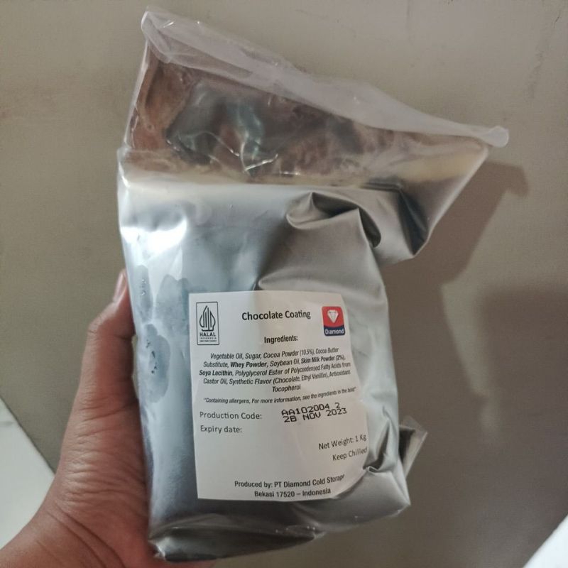 

Coating coklat diamond, topping coklat 1kg, topping es kul kul