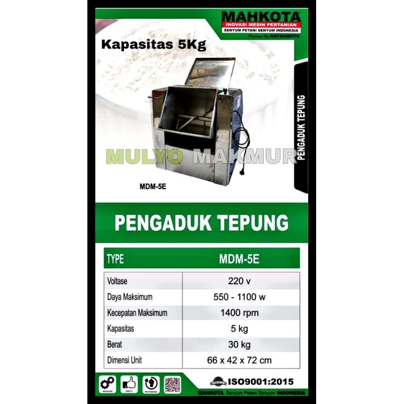 MESIN PENGADUK ADONAN TEPUNG DOUGH MIXER 5KG
