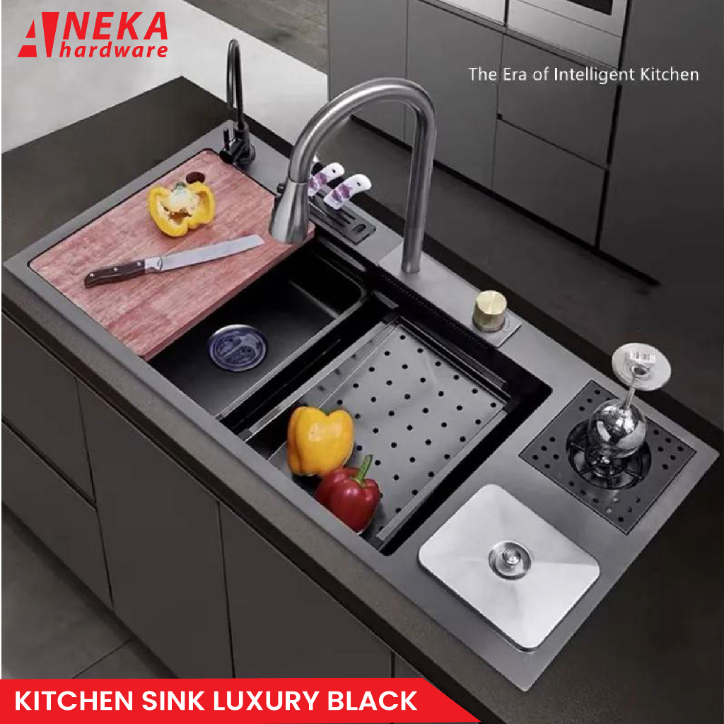 Kitchen Sink Stainless Luxury Black Besar / Bak Cuci Piring Hitam